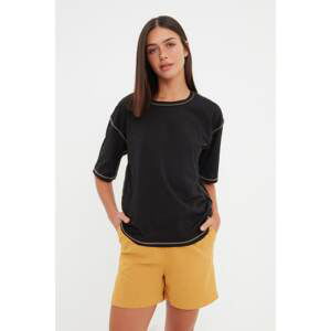 Trendyol Black Loose Knitted T-Shirt