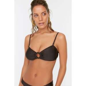 Trendyol Dark Brown Accessory Detailed Bikini Top