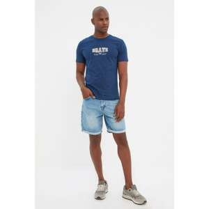 Trendyol Blue Men's Slim Fit Folded Denim Shorts & Bermuda