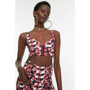 Trendyol Burgundy Geometric Pattern Knitted Bustier