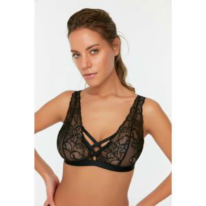 Trendyol Black Lace Detail Crisscross Bralet