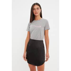 Trendyol Gray Printed Basic Knitted T-Shirt