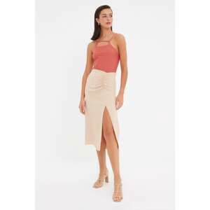 Trendyol Beige Slit Skirt