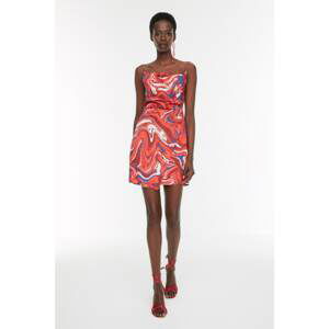 Trendyol Multi Colored Collar Satin Dress