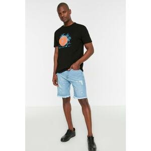 Trendyol Blue Men's Regular Fit Denim Shorts & Bermuda