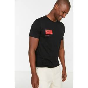 Trendyol Black Men's Slim Fit Crew Neck Short Sleeve Printed T-Shirt