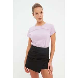 Trendyol Lilac Roba Stitch Detail Fitted Knitted T-Shirt