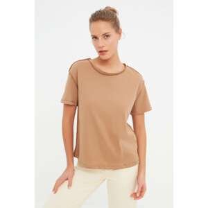 Trendyol Mink Bedstead Stitched Semifitted Knitted T-Shirt