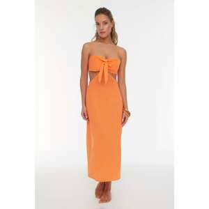 Trendyol Orange Cut Out Lace Detailed Beach Dress