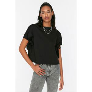 Trendyol Black Slit Loose Knitted T-Shirt