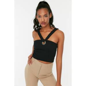 Trendyol Black Cut Out Detailed Knitted Blouse