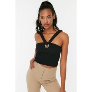 Trendyol Black Cut Out Detailed Knitted Blouse
