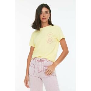 Trendyol T-Shirt - Yellow - Fitted