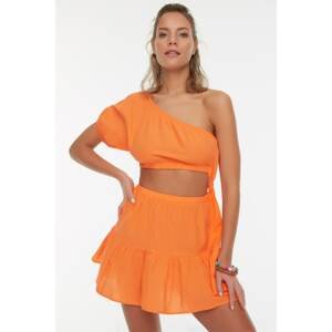Trendyol Orange One Shoulder Knot Detailed Beach Dress