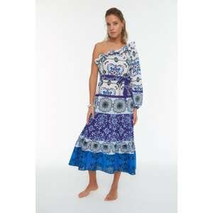Trendyol Tile Patterned One Shoulder Beach Dress