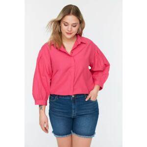 Trendyol Curve Plus Size Shirt - Pink - Relaxed fit