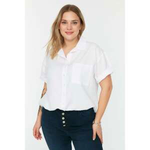 Trendyol Curve Plus Size Shirt - White - Relaxed fit