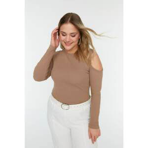 Trendyol Curve Plus Size Blouse - Beige - Fitted