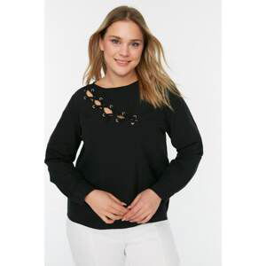 Trendyol Curve Black Collar Detailed Woven Blouse