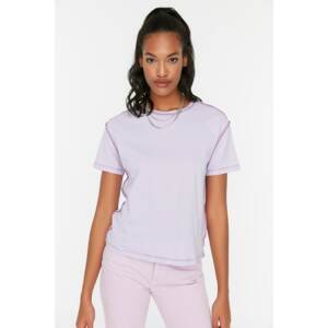 Trendyol Lilac Karyoka Stitched Semifitted Knitted T-Shirt