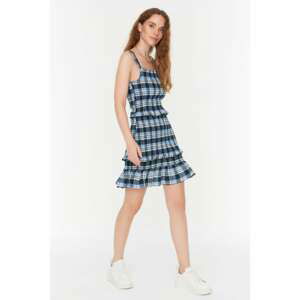 Trendyol Blue Gippie Plaid Dress