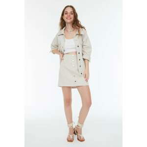 Trendyol Ecru Buttoned Skirt