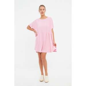 Trendyol Pink Shift Pocket Detailed Knitted Dress