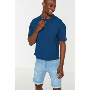 Trendyol Indigo Men's Relaxed Fit Crew Neck Short Sleeve T-Shirt