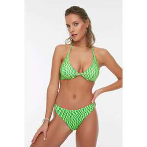 Trendyol Green Geometric Pattern Bikini Bottom