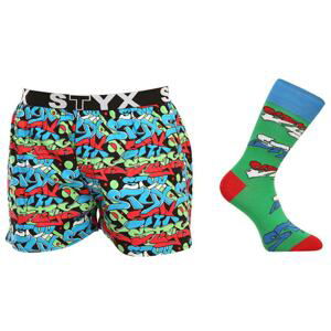 Men's shorts art sports rubber and socks Styx graffiti (BH1255)