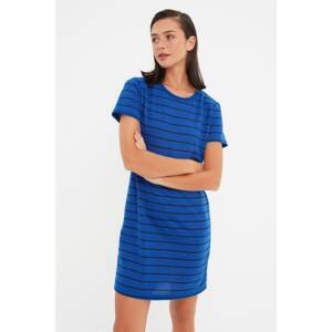 Trendyol Indigo Striped Mini Knitted Dress