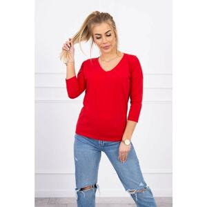 Red blouse with V-neck