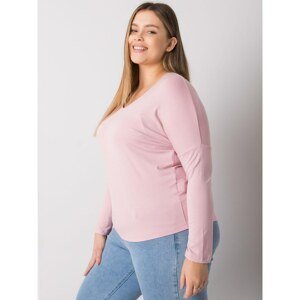 Pink plain blouse Elisa plus size