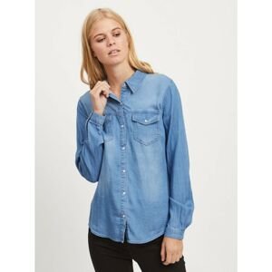 Blue Denim Long Sleeve Shirt VILA Bista - Women