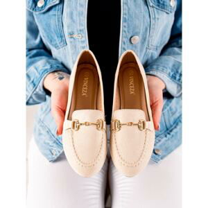 BEIGE STYLISH VINCEZA MOCCASINS