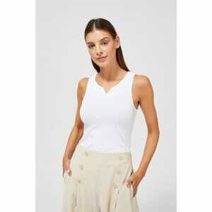 Top with a decorative neckline - white