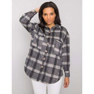 Dark gray checked women's shirt