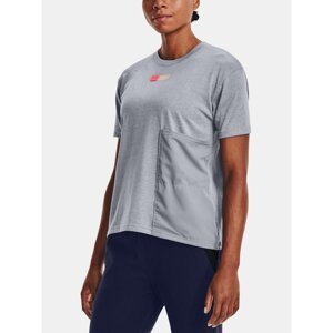 Under Armour T-Shirt Live Woven Pocket Tee-GRY - Women