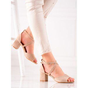 W. POTOCKI BEIGE PUMPS OPEN TOE POTOCKI