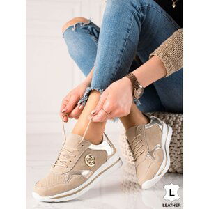 FILIPPO BEIGE LEATHER SNEAKERS