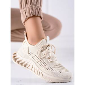 TRENDI BEIGE TEXTILE SNEAKERS