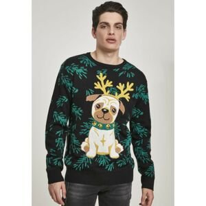 Pug Christmas Sweater Black
