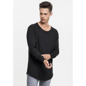Long Shaped Fashion L/S T-Shirt Black