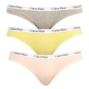 3PACK women's panties Calvin Klein oversized multicolored (QD3801E-13X)