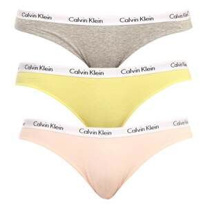 3PACK women's panties Calvin Klein oversized multicolored (QD3801E-13X)