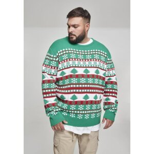 Snowflake Christmas Tree Sweater treegreen/white/firered