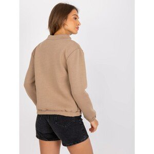 Dark beige Zuzanna zippered sweatshirt