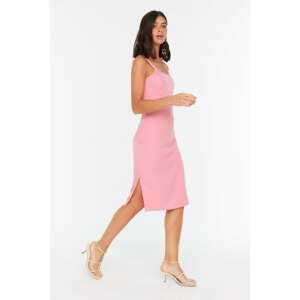 Trendyol Pink Square Collar Dress With Slit Detailed