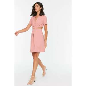 Trendyol Dried Rose Waist Detailed Dress