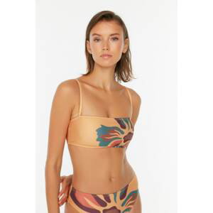 Trendyol Tile Floral Patterned Strapless Bikini Top
